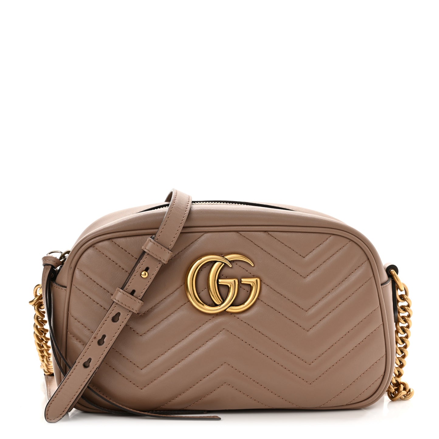 Calfskin Matelasse Small GG Marmont Chain Shoulder Bag Porcelain Rose
