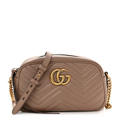 Gucci Calfskin Matelasse Small GG Marmont Chain Shoulder Bag Porcelain Rose 1 of 10