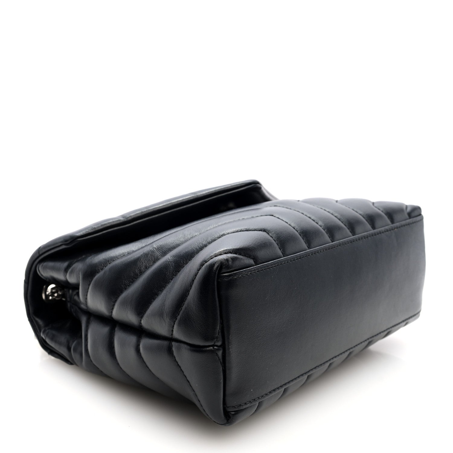 Saint Laurent Calfskin Y Quilted Monogram Small Loulou Chain Satchel Black 4 of 9