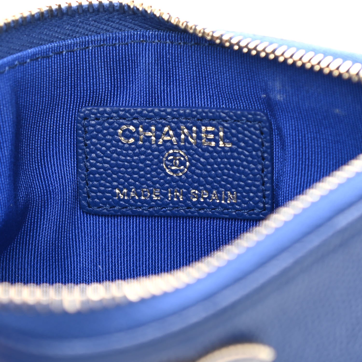 Chanel Caviar Quilted Small Vintage Mademoiselle Cosmetic Case Dark Blue 6 of 7