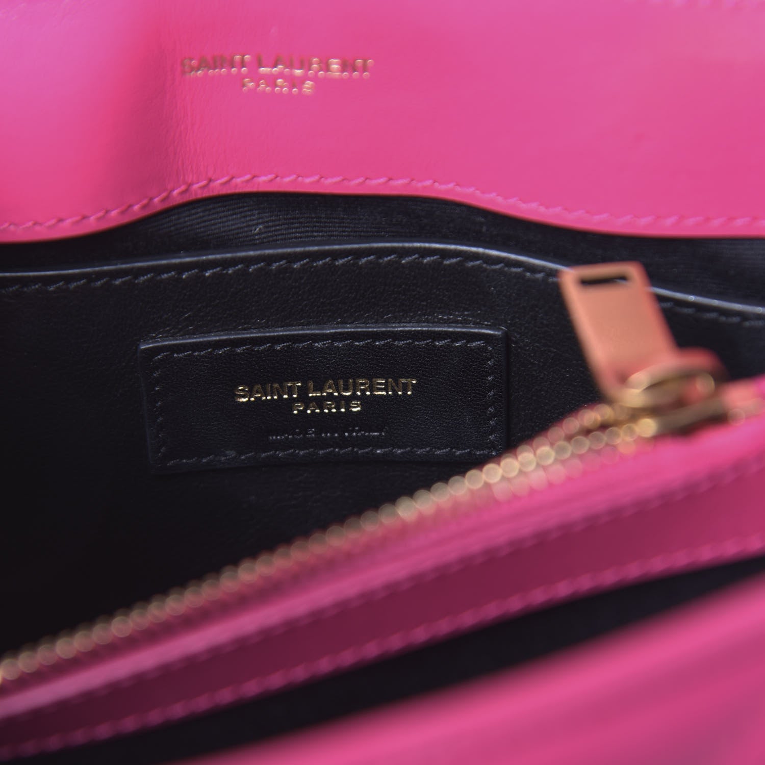 Saint Laurent Calfskin Y Quilted Monogram Small Loulou Chain Satchel Fresh Fuchsia 6 of 10