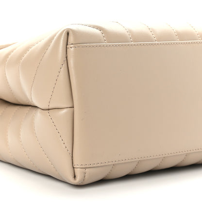 Saint Laurent Calfskin Y Quilted Monogram Medium Loulou Chain Satchel Dark Beige 8 of 9