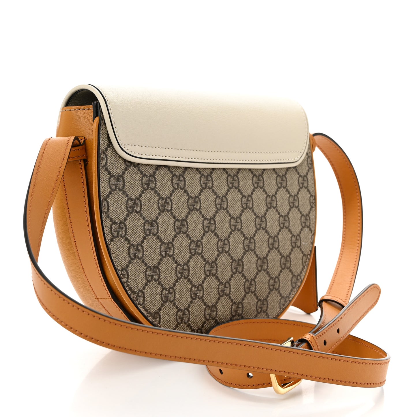 GG Supreme Monogram Calfskin Small Padlock Messenger Shoulder Bag Beige Mystic White Sun Oil
