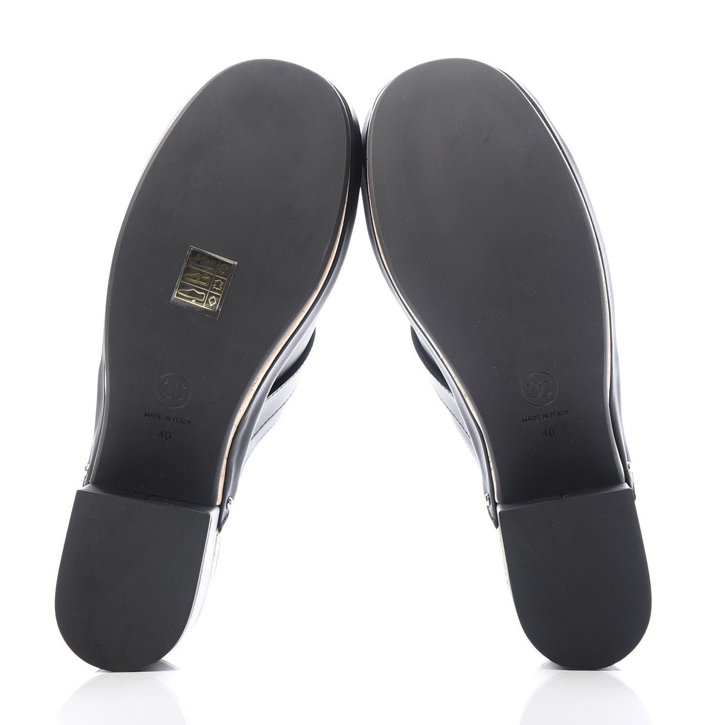 Calfskin CC Turn Lock Clogs 40 Black