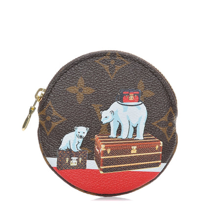 Louis Vuitton Monogram 2017 Christmas Animation Round Coin Purse 1 of 7