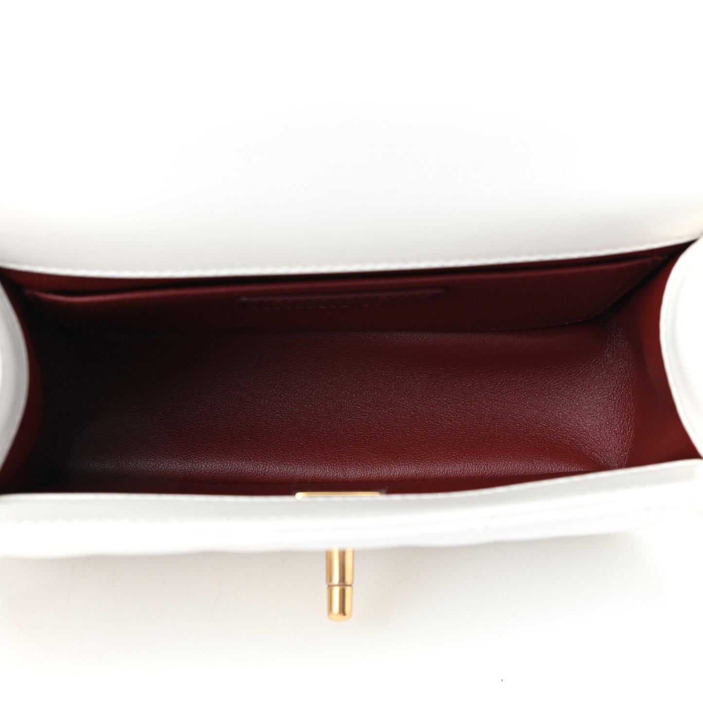 Calfskin Quilted Mini Perfect Fit Flap White