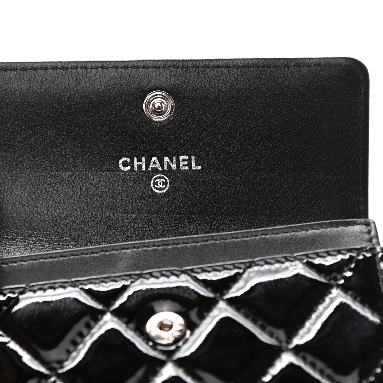 Chanel Patent Quilted Flap Card Holder So Black 5 of 8