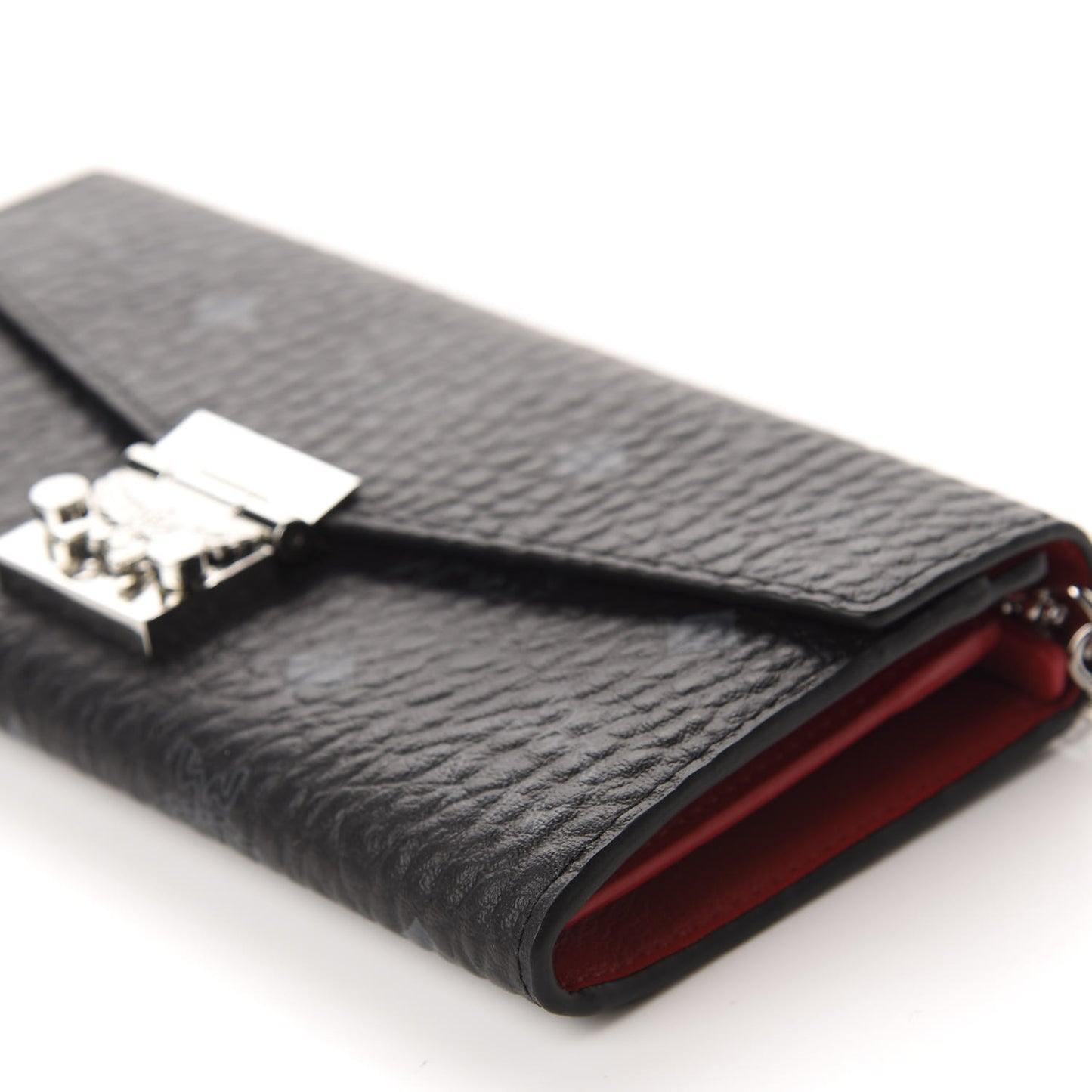Visetos Large Patricia Wallet On Chain Black Red