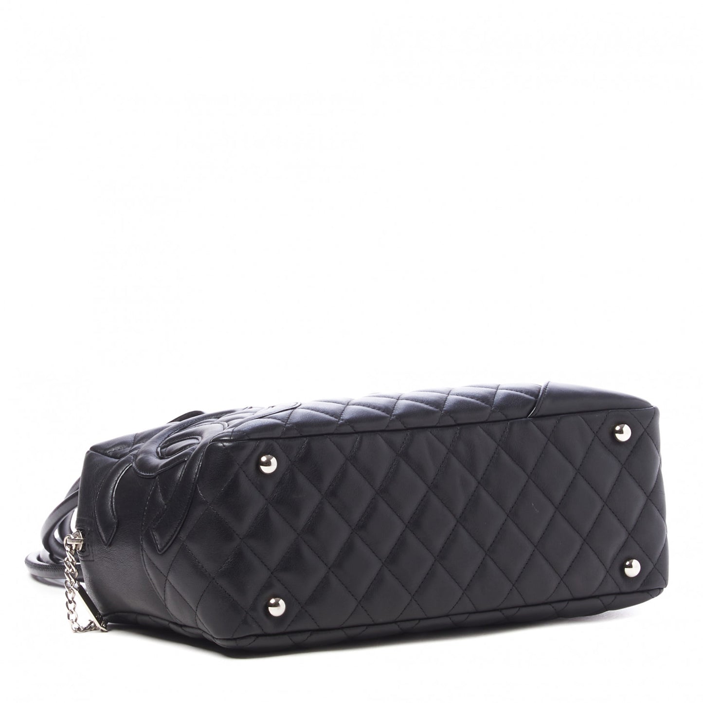 Calfskin Quilted Large Cambon Bowler Black
