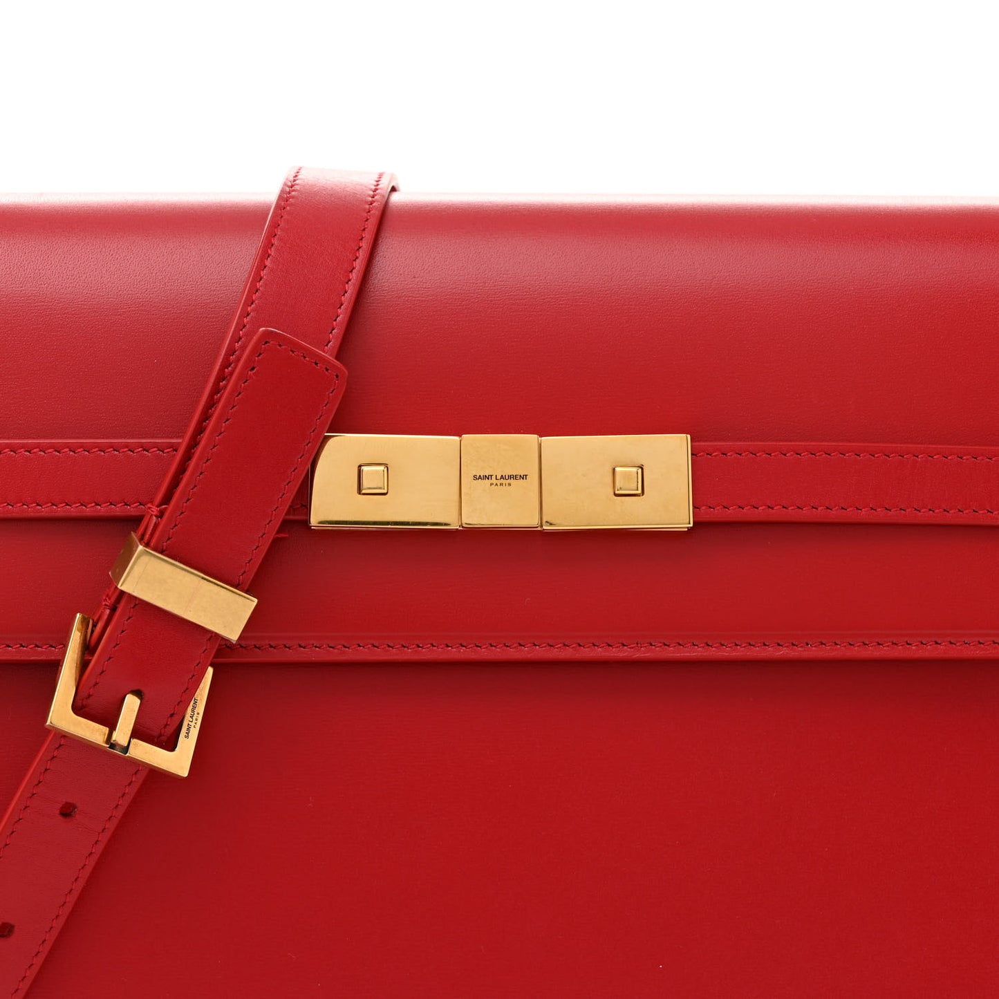 Smooth Calfskin Manhattan Shoulder Bag Rouge Eros