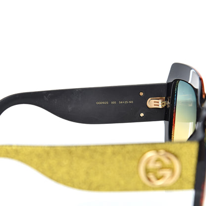 Gucci Square Frame GG0102S Sunglasses Glitter Gold Multi 5 of 8