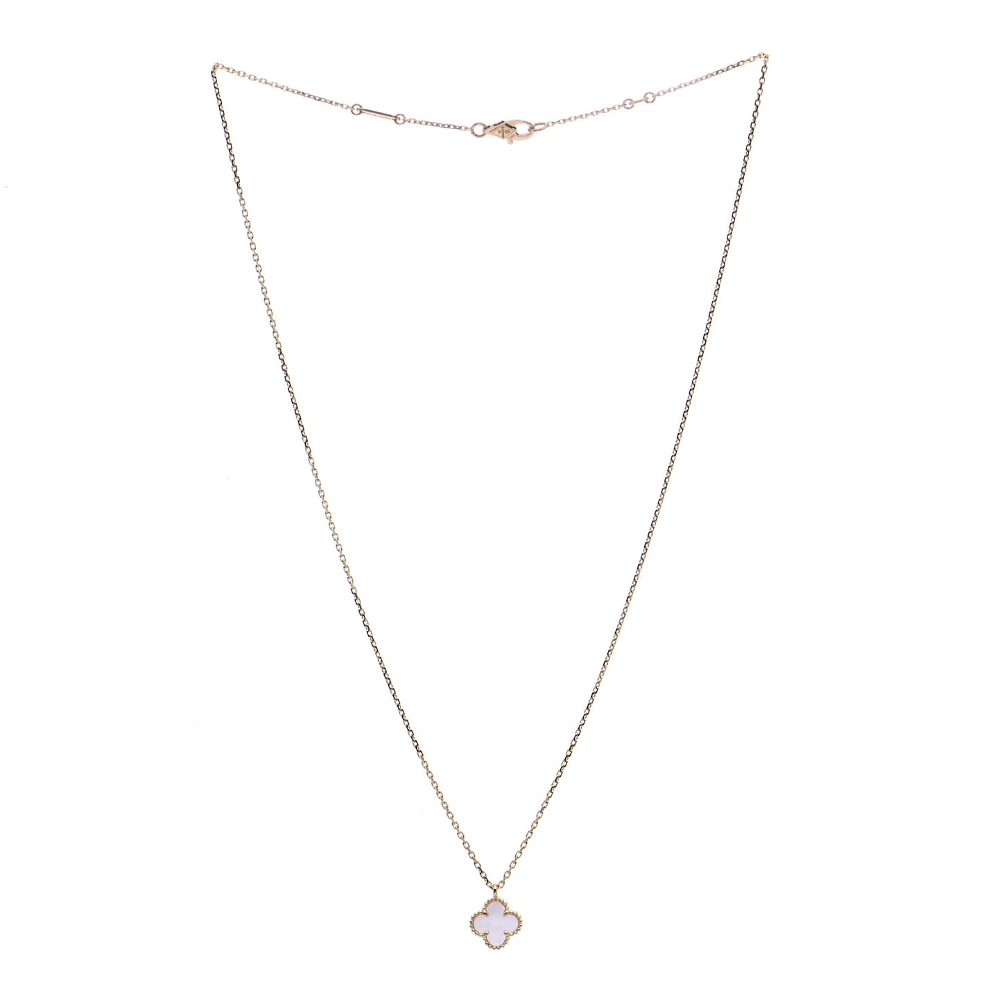 18K Yellow Gold Mother of Pearl Sweet Alhambra Pendant Necklace