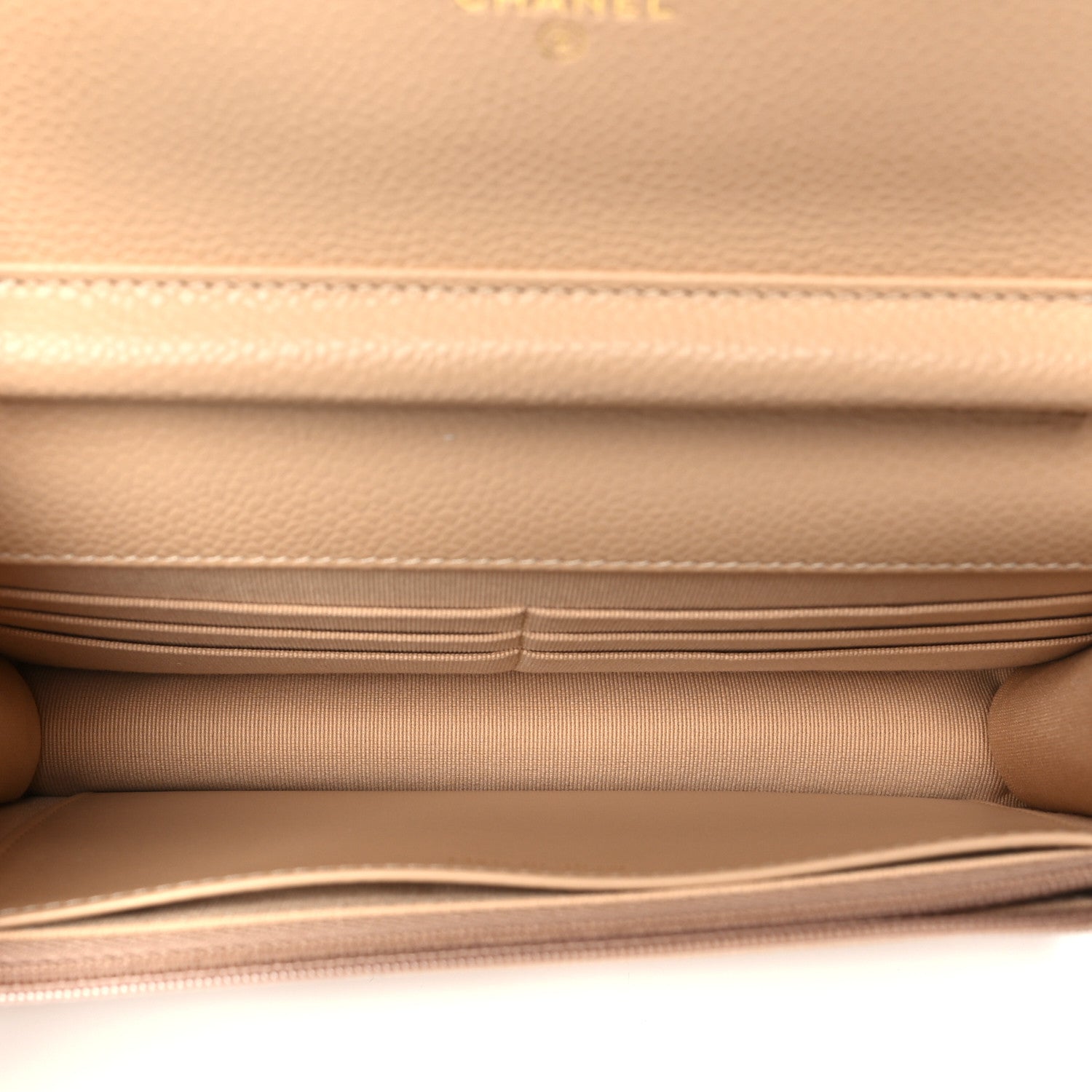 Chanel Caviar Quilted Wallet on Chain WOC Beige 5 of 12