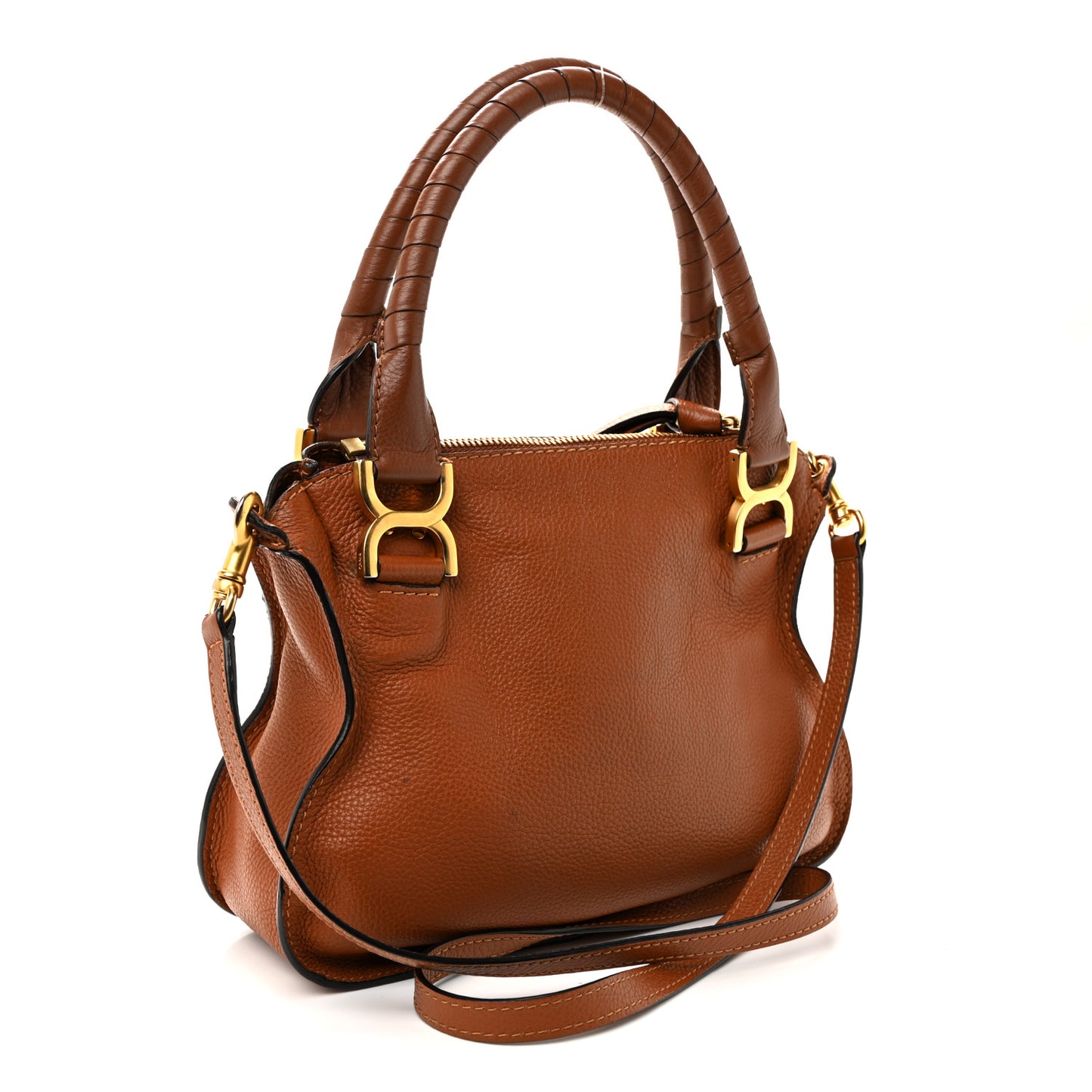 Calfskin Small Marcie Satchel Tan