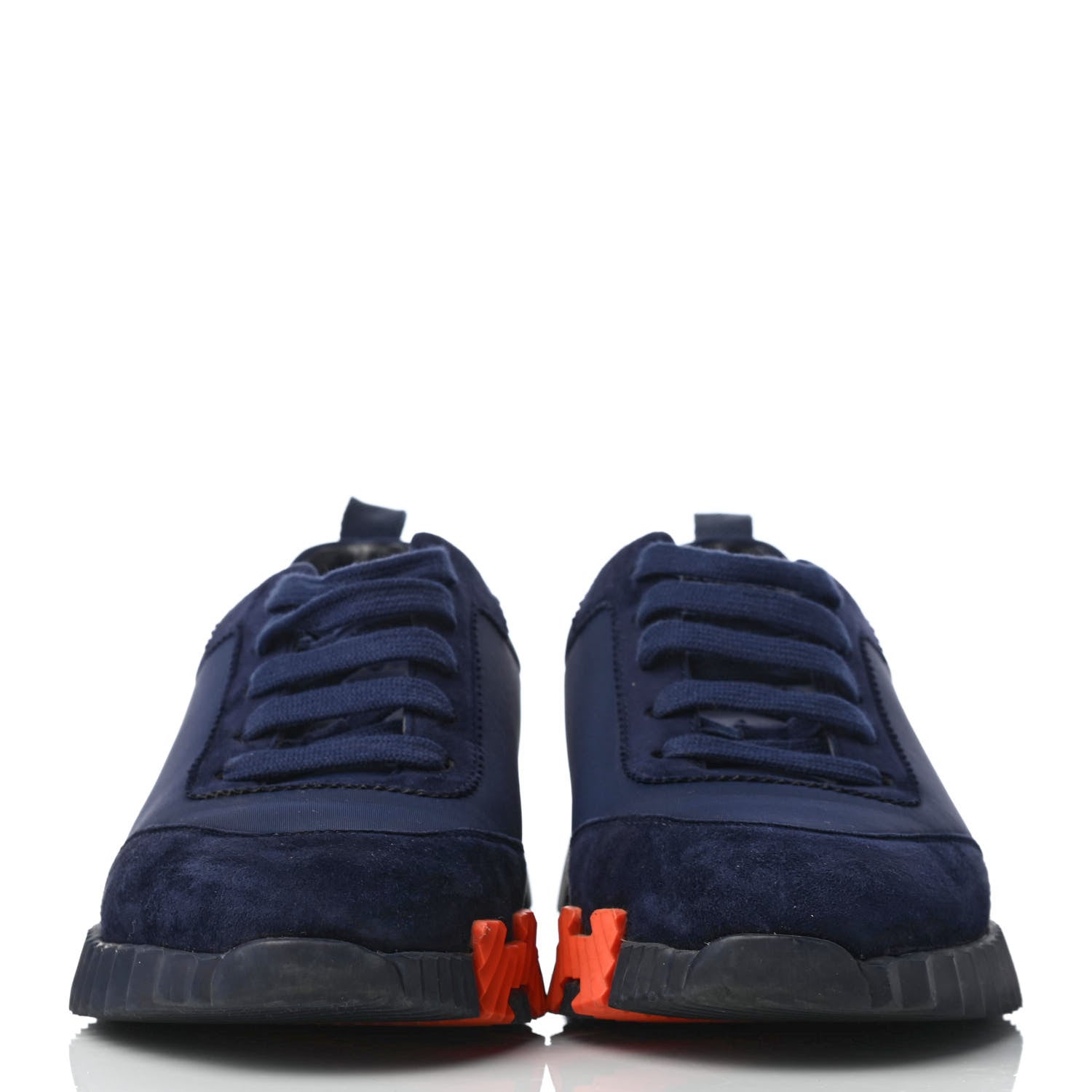 Hermes Technical Jersey Suede Goatskin Bouncing Sneakers 36 Marine 2 of 9