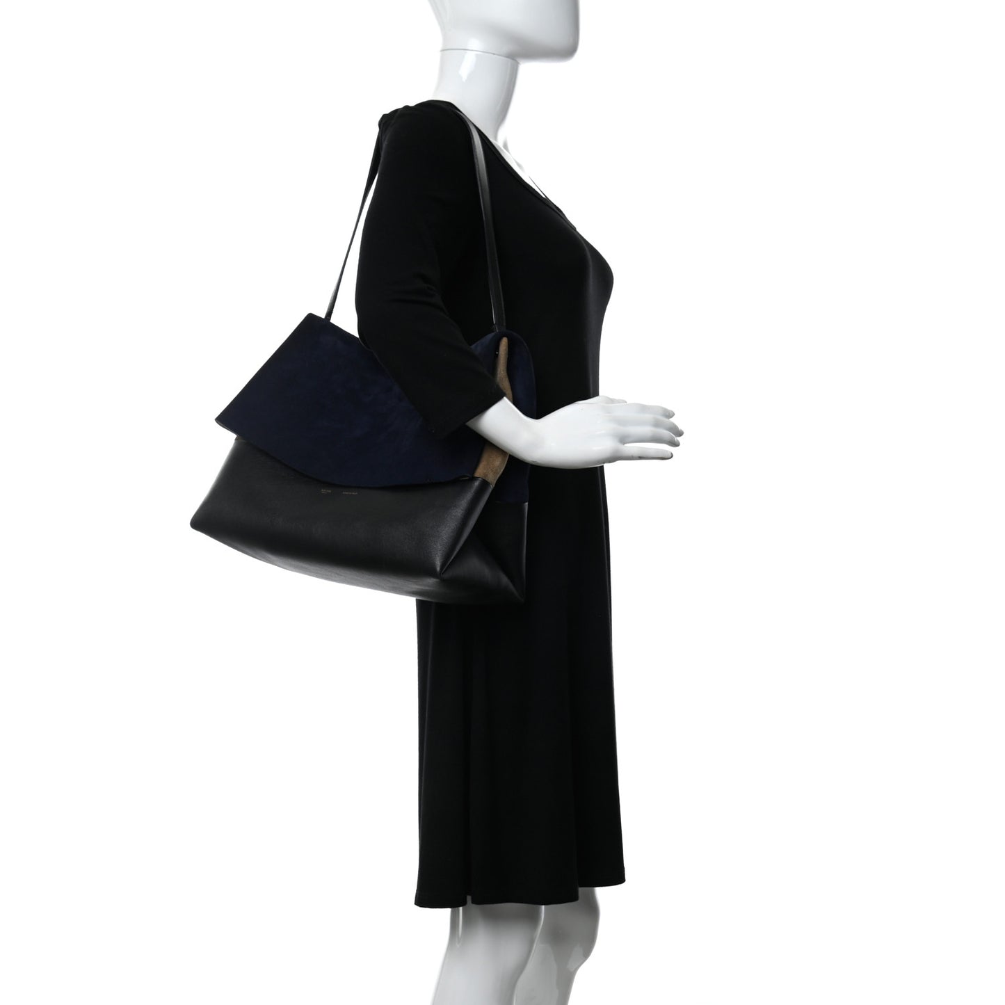 Calfskin Suede All Soft Shoulder Bag Ocean Blue