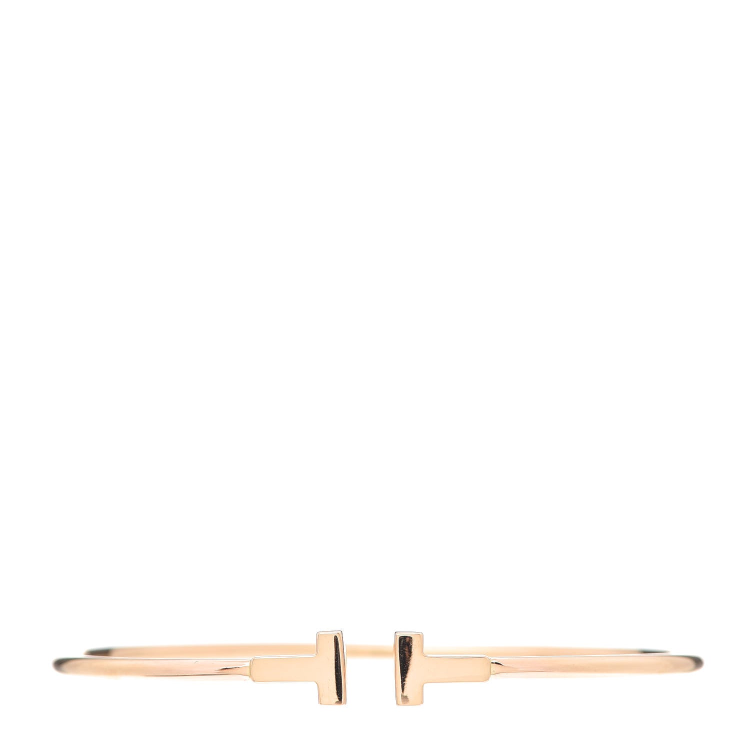 Tiffany 18K Rose Gold Narrow T Wire Bracelet 1 of 5