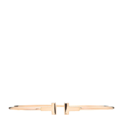 Tiffany 18K Rose Gold Narrow T Wire Bracelet 1 of 5