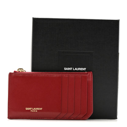 Saint Laurent Calfskin 5 Fragments Zip Pouch Card Holder Opyum Red 11 of 11
