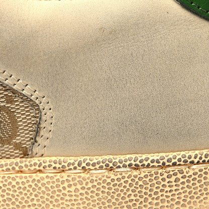 Gucci GG Monogram Nubuck Web Womens Screener Sneakers 39.5 New Sand Dusty Milk Vintage Green 10 of 12