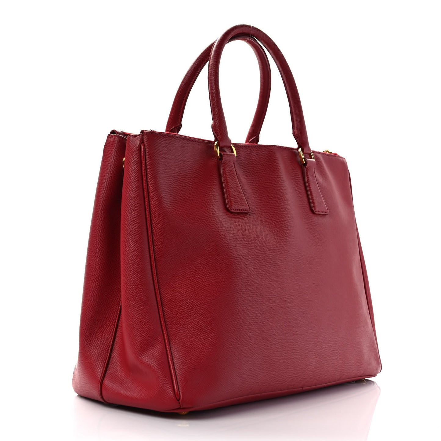 Saffiano Lux Large Galleria Double Zip Tote Fuoco