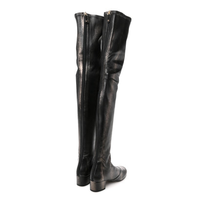 Chanel Metallic Lambskin Star Fantasy High Boots 36.5 Dark Grey 4 of 9