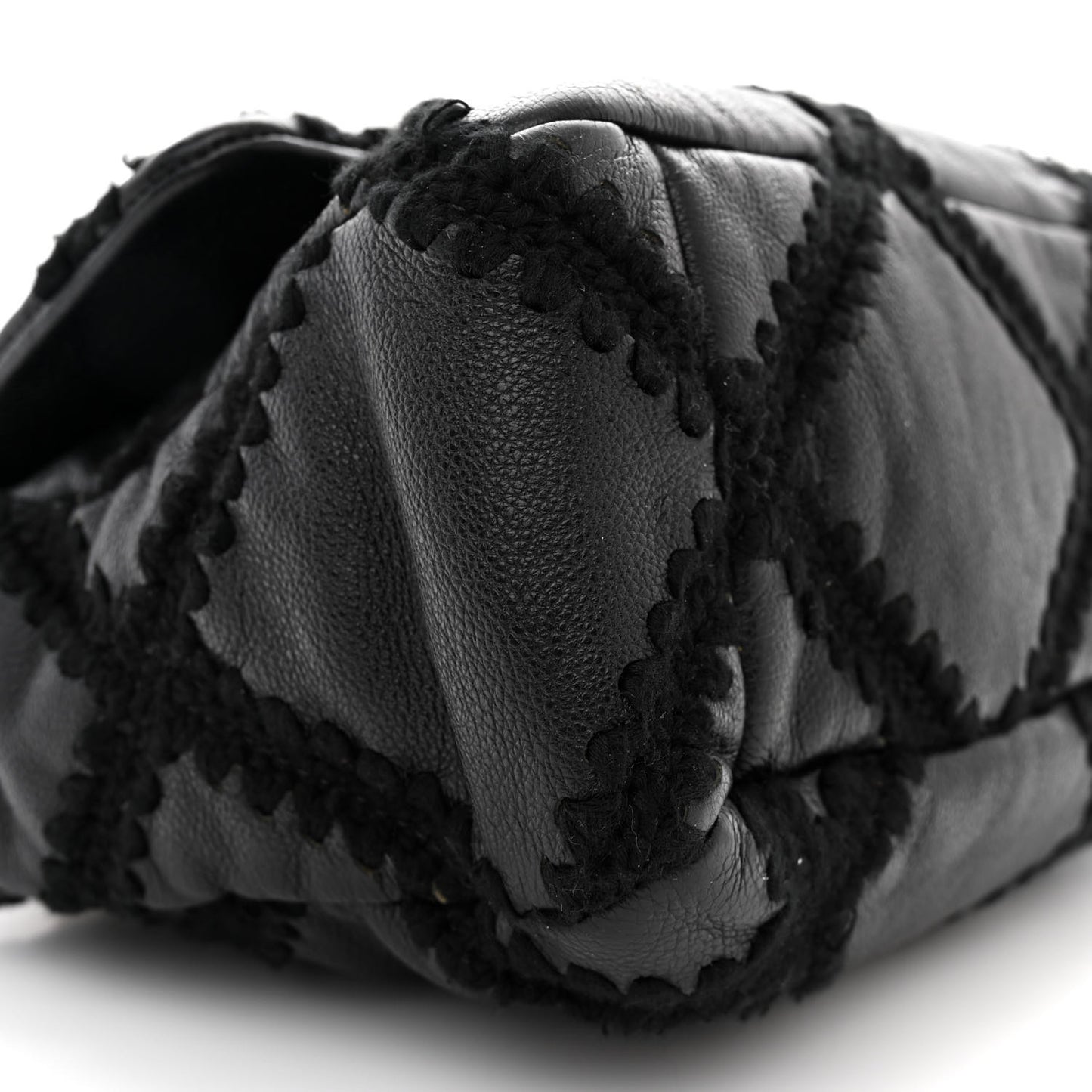 Calfskin Crochet Large Chanel 19 Flap Black