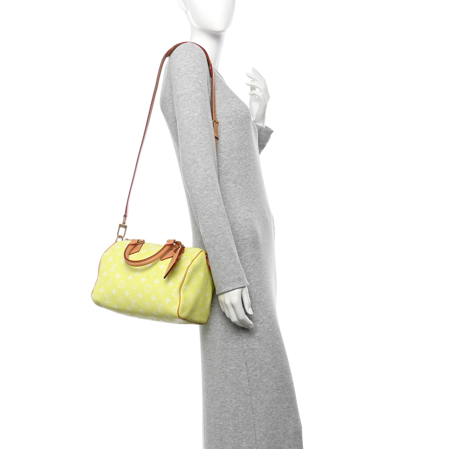 Calfskin Monogram Speedy P9 Bandouliere 25 Lemonade Yellow