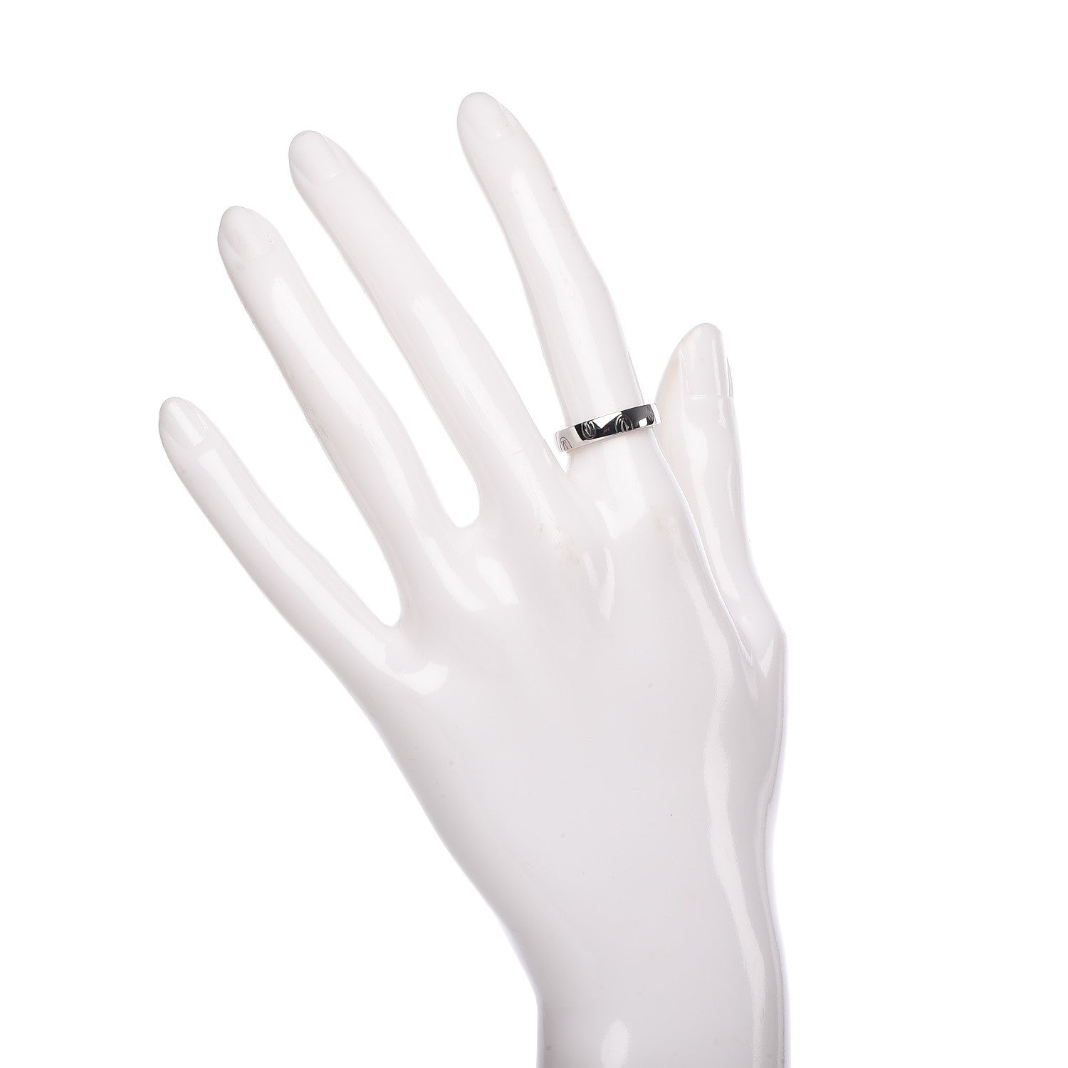Cartier 18K White Gold 4mm Happy Birthday Band Ring 51 5.75 2 of 4