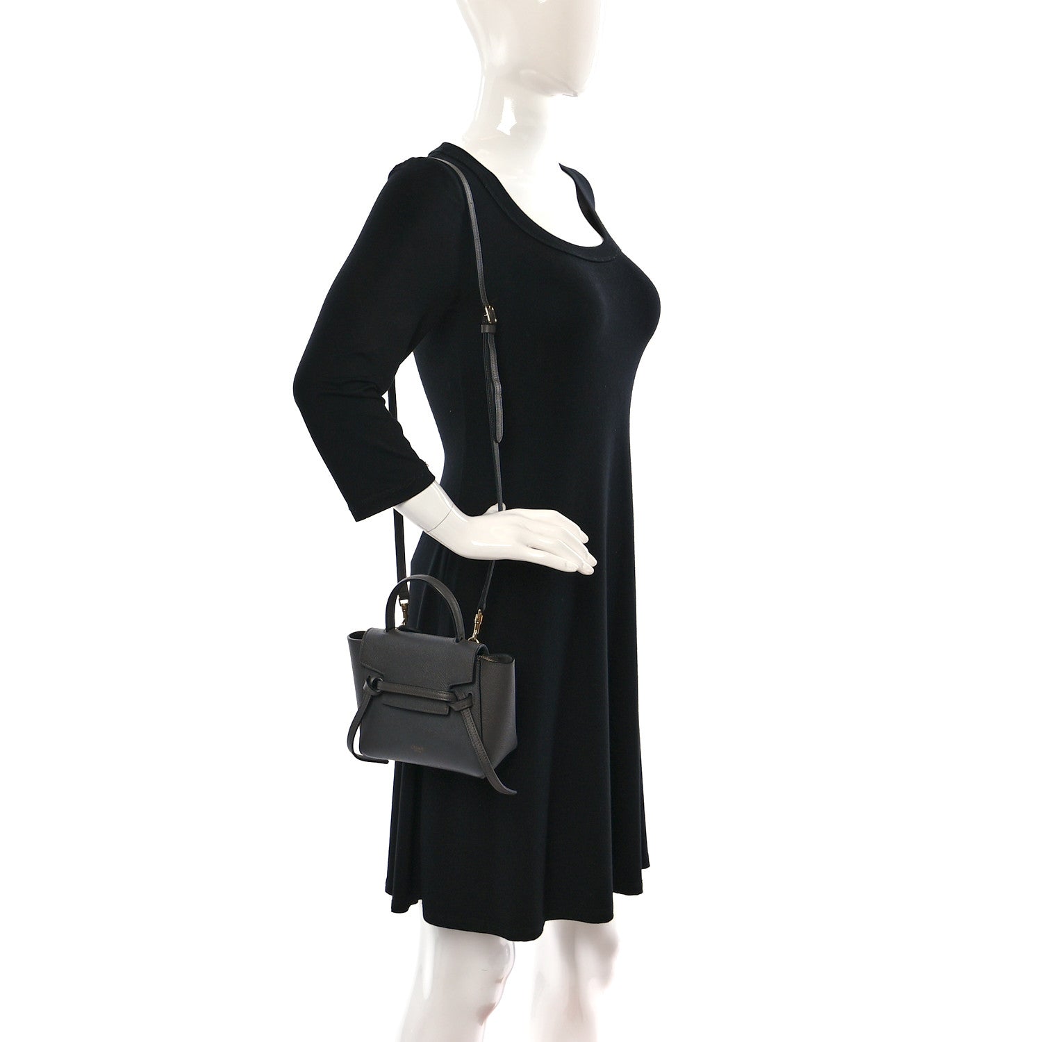 Celine Grained Calfskin Pico Belt Bag Grey 2 of 8