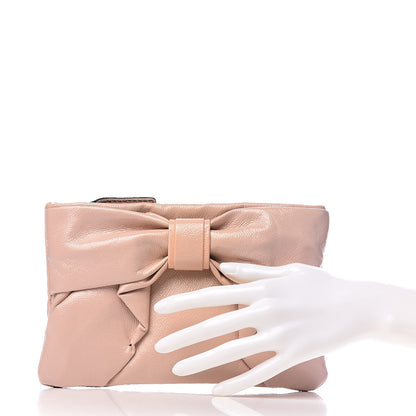 Valentino Garavani Patent Lacca Bow Clutch Pink 2 of 6