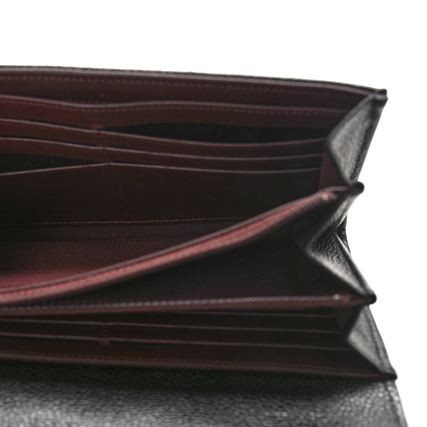 Caviar Quilted Long Flap Wallet Black