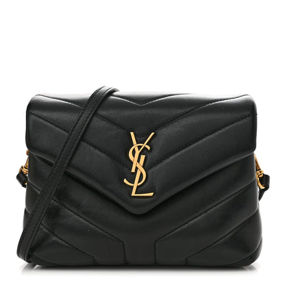 Saint Laurent Calfskin Y Quilted Monogram Toy Loulou Crossbody Bag Black 1 of 15