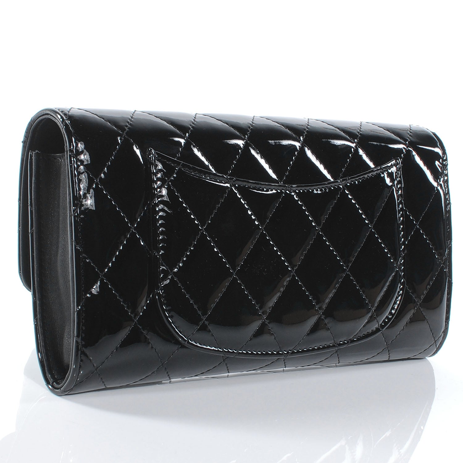 Chanel Patent Quilted Travel Wallet Black 3 of 8