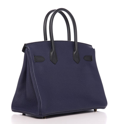 Hermes Taurillon Clemence Sombrero Birkin 30 Bleu Encre Bleu Obscur 2 of 10