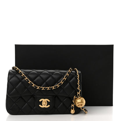 Chanel Lambskin Quilted Mini Rectangular Pearl Crush Flap Black 11 of 11