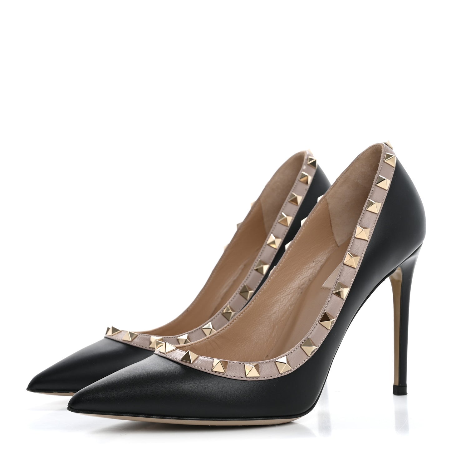 Nappa Rockstud 100mm Pumps 38 Black Poudre