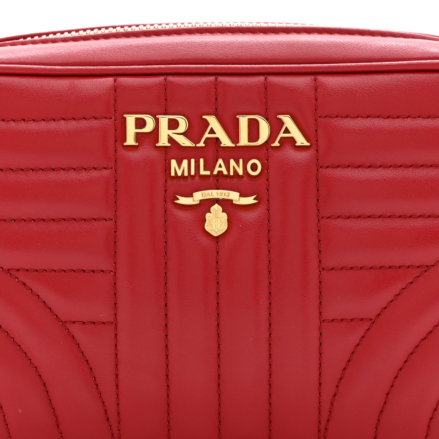 Soft Calfskin Diagramme Camera Bag Rosso