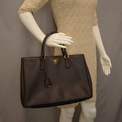 Prada Saffiano Lux Tote Black 2 of 8