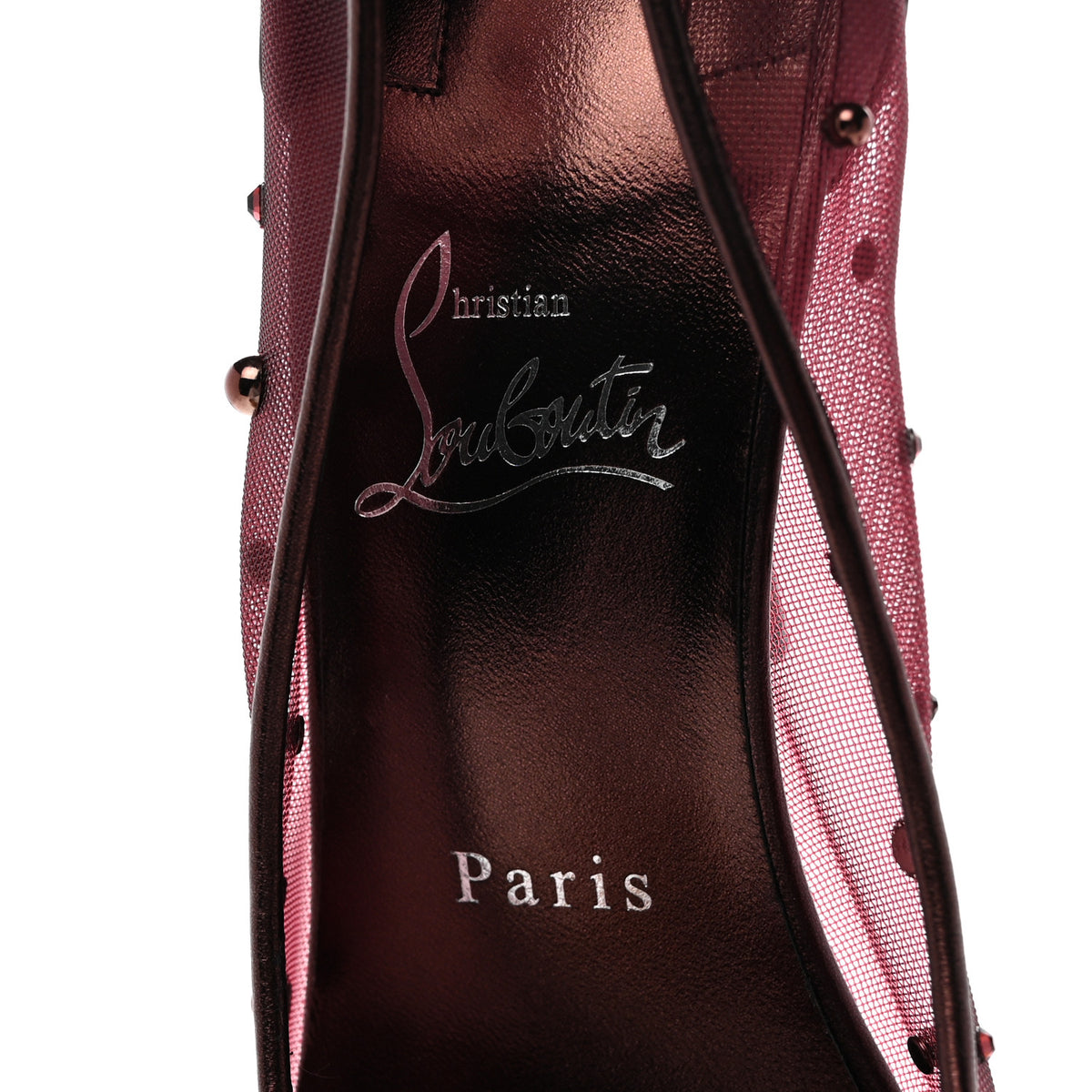 Christian Louboutin Rete Nappa Laminata Miss Z Degrastrass Perla 100 Pumps 40 Palacy 6 of 8