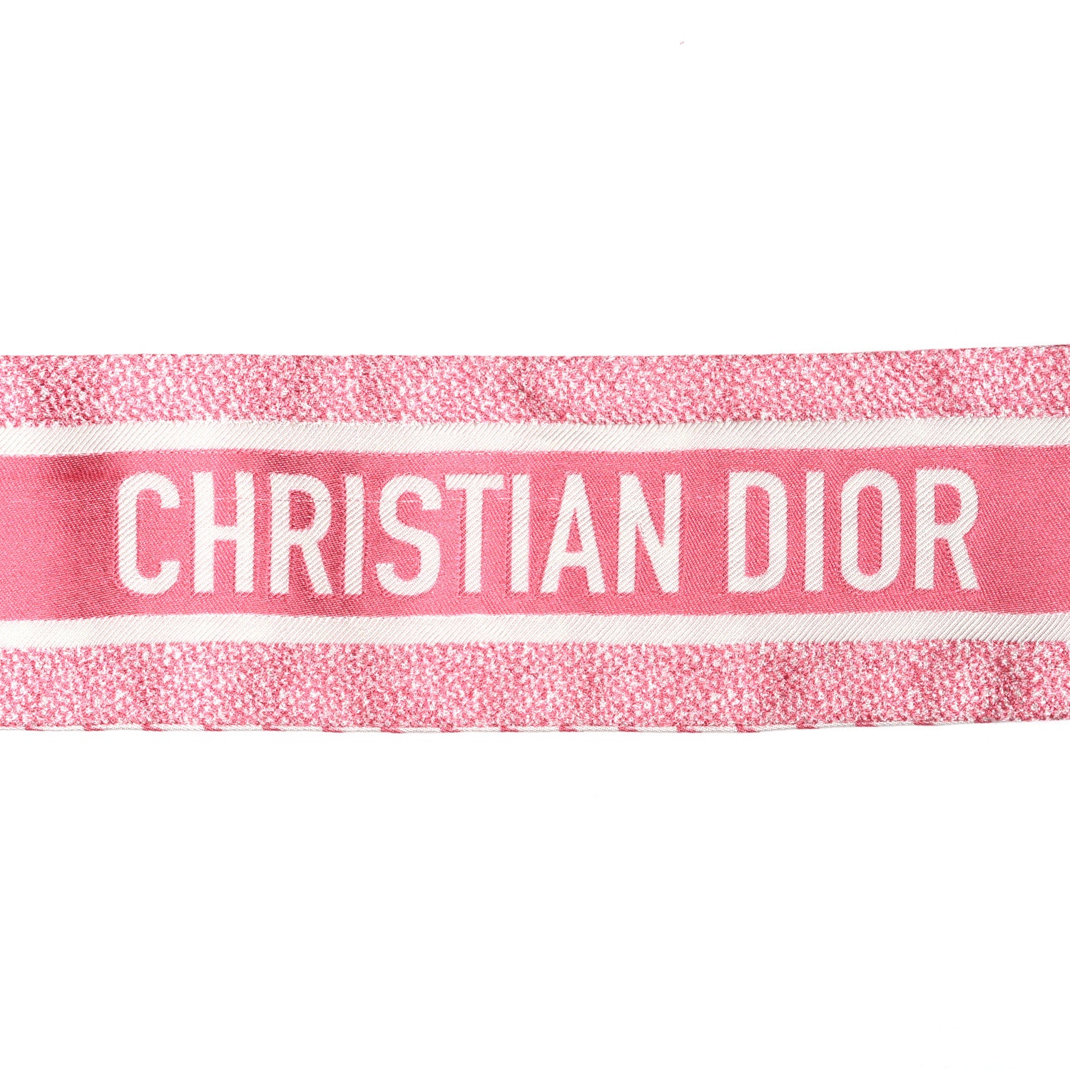 Christian Dior Silk Houndstooth Mitzah Scarf Pink 4 of 7