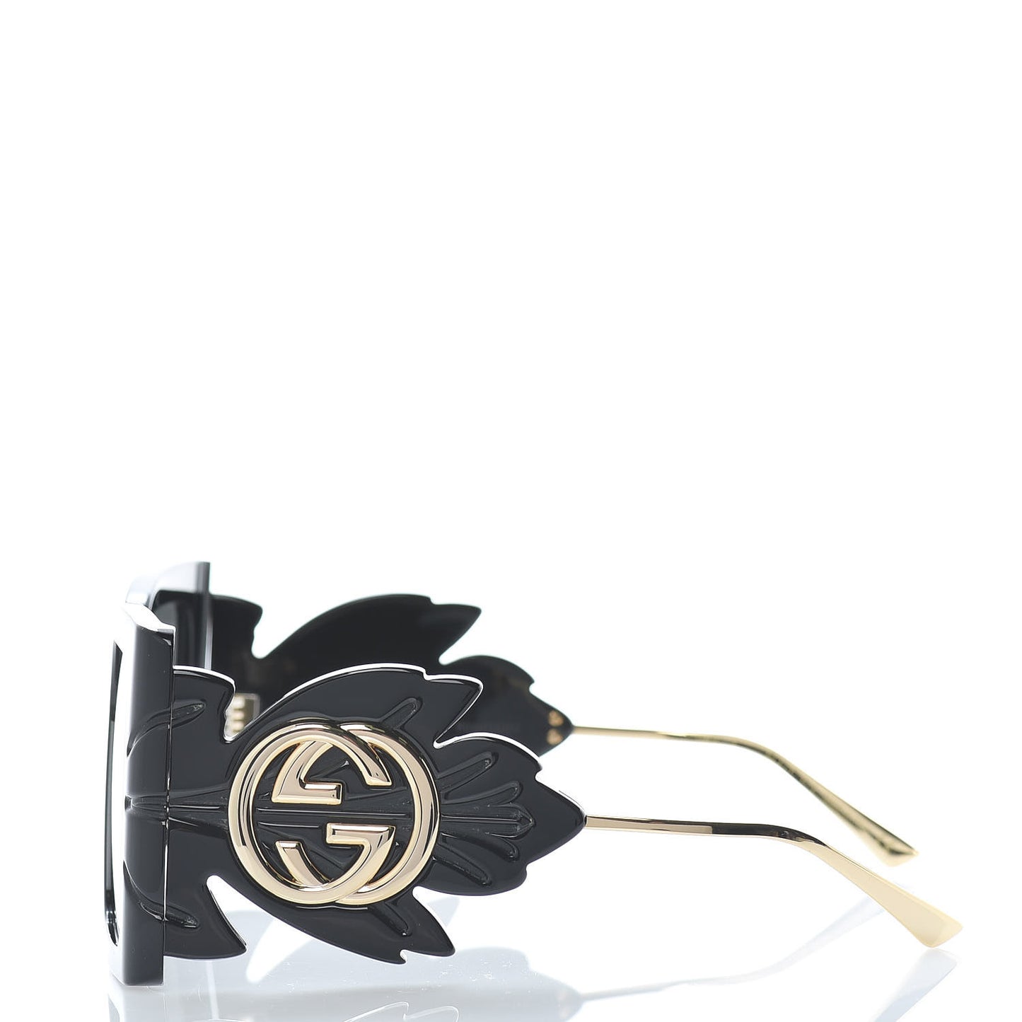 Acetate Square Frame Wing Sunglasses GG0535S Black