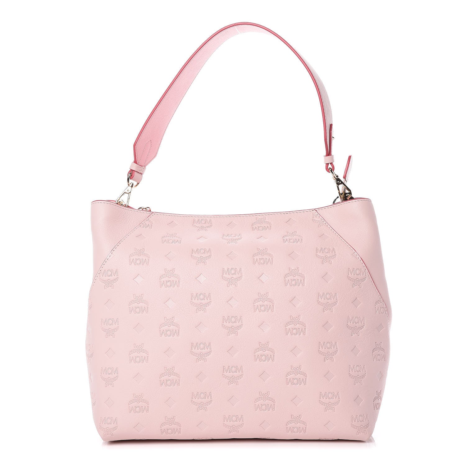 MCM Calfskin Ottomar Monogram Medium Klara Hobo Pink Blush 1 of 11