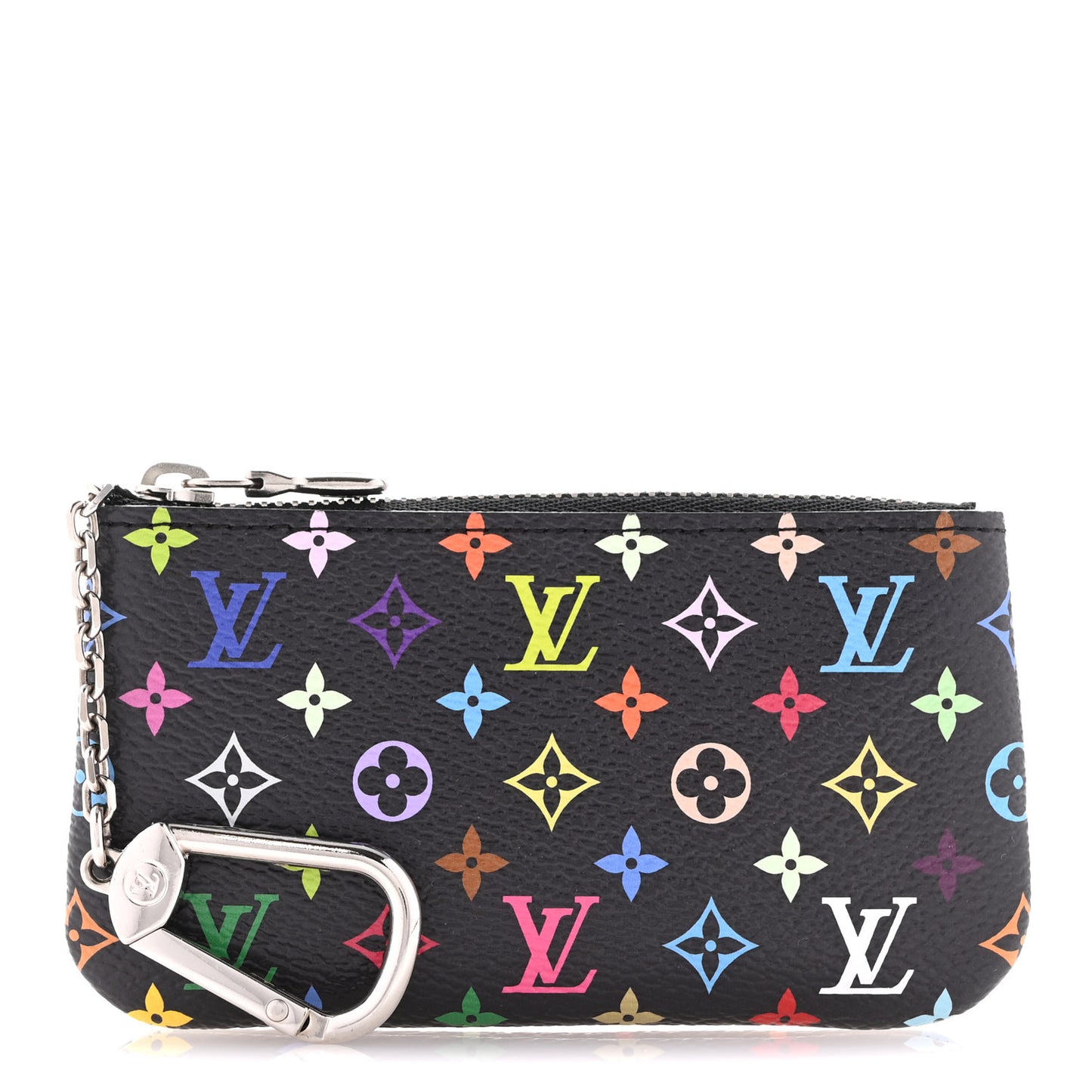 LV X TM Monogram Multicolor Key Pouch Black