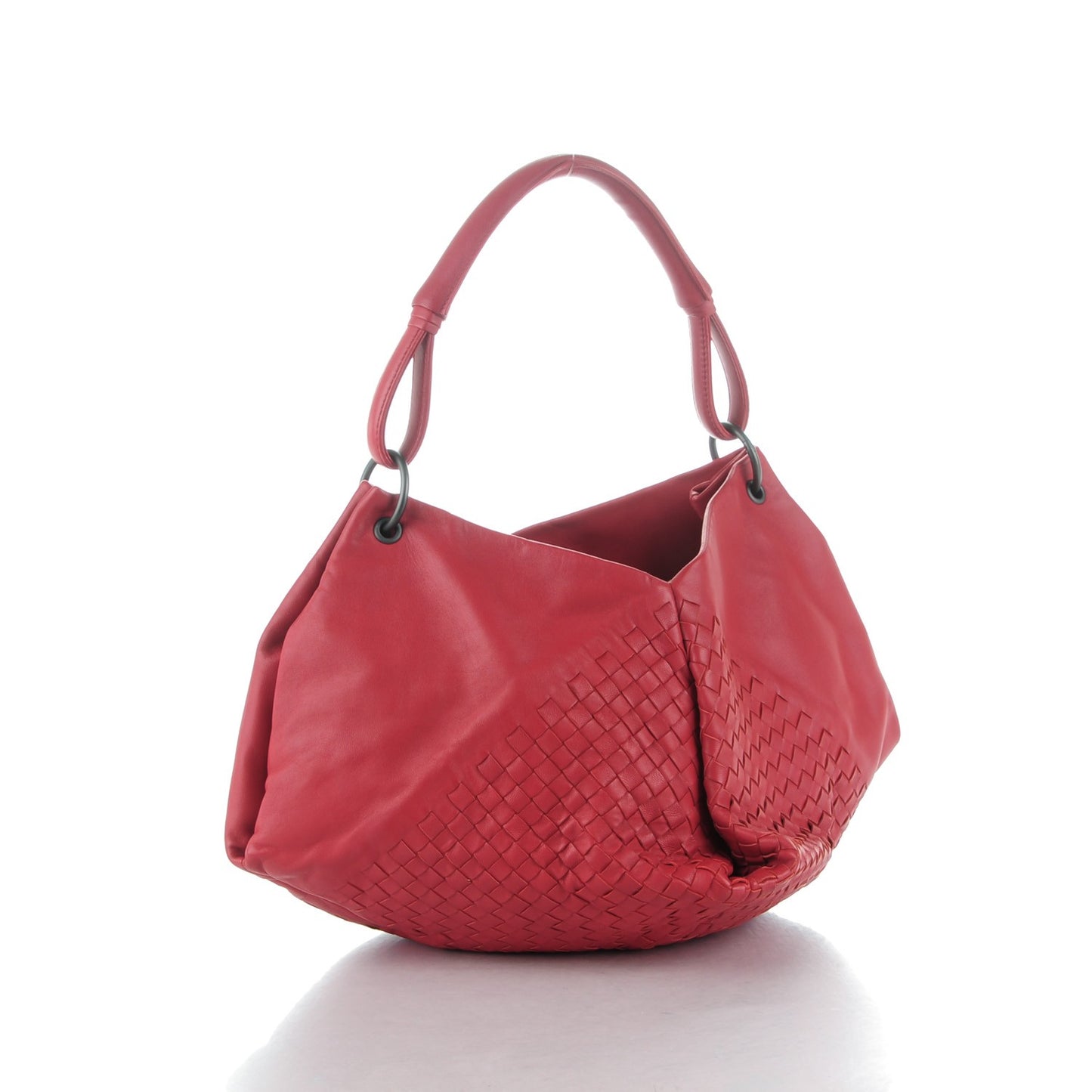 Nappa Intrecciato Aquilone Fortune Cookie Hobo Red