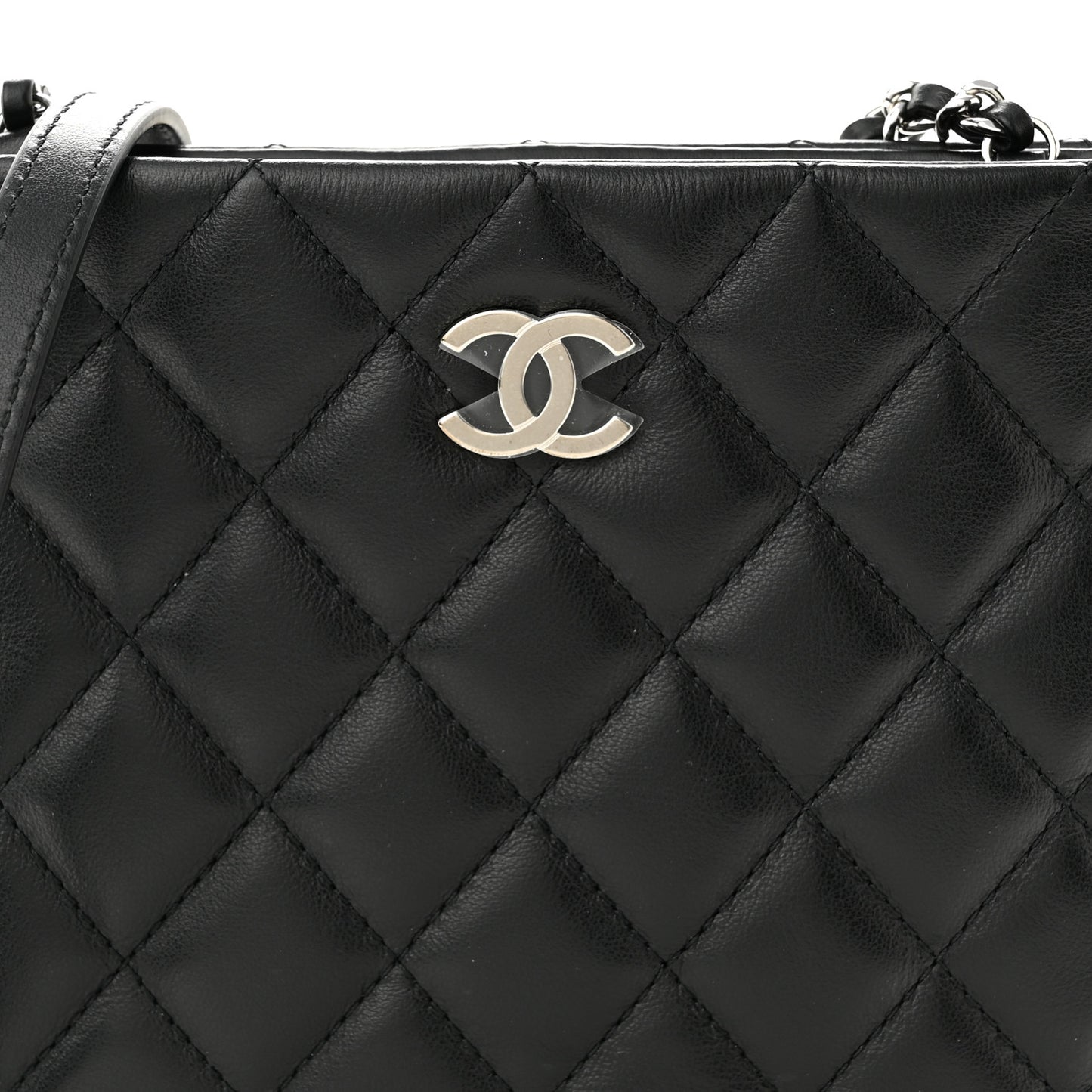 Lambskin Quilted Crossbody Bag Black