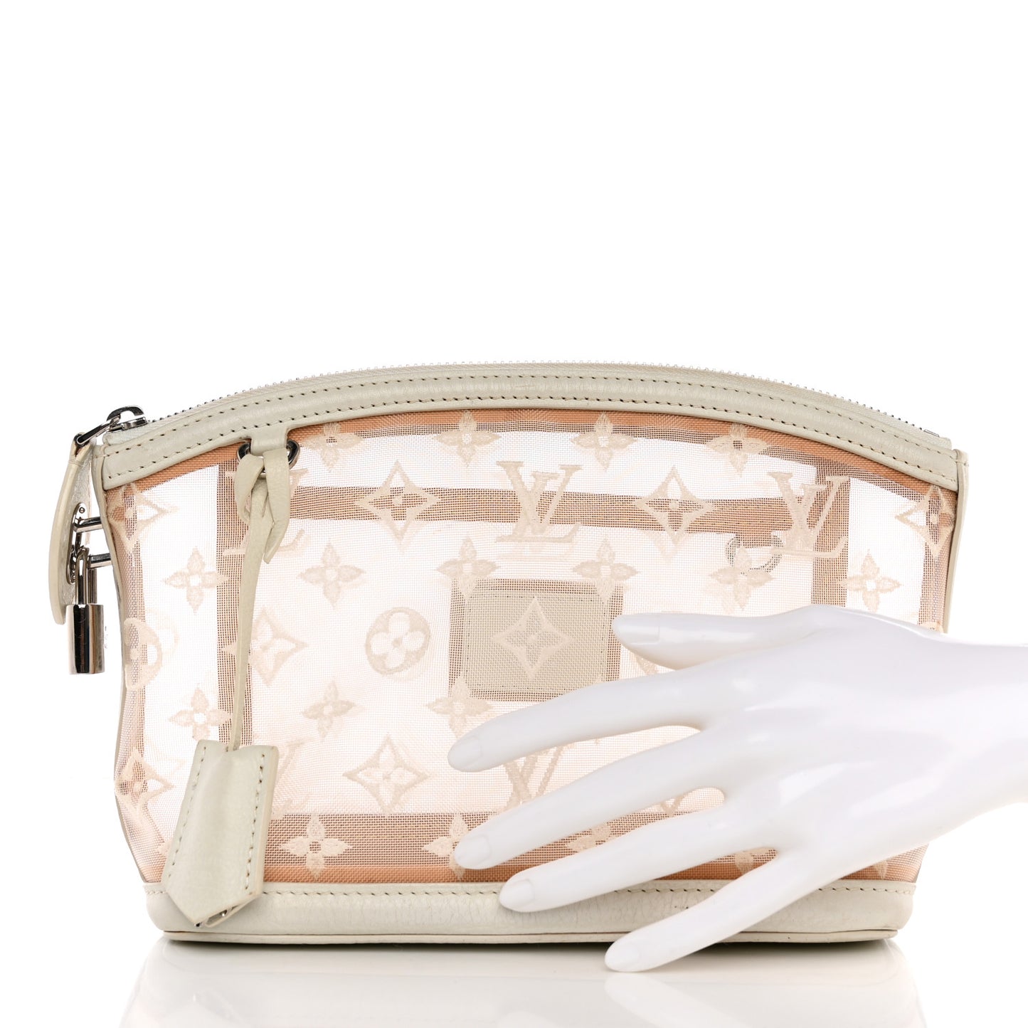 Monogram Transparence Transparent Lockit Clutch White