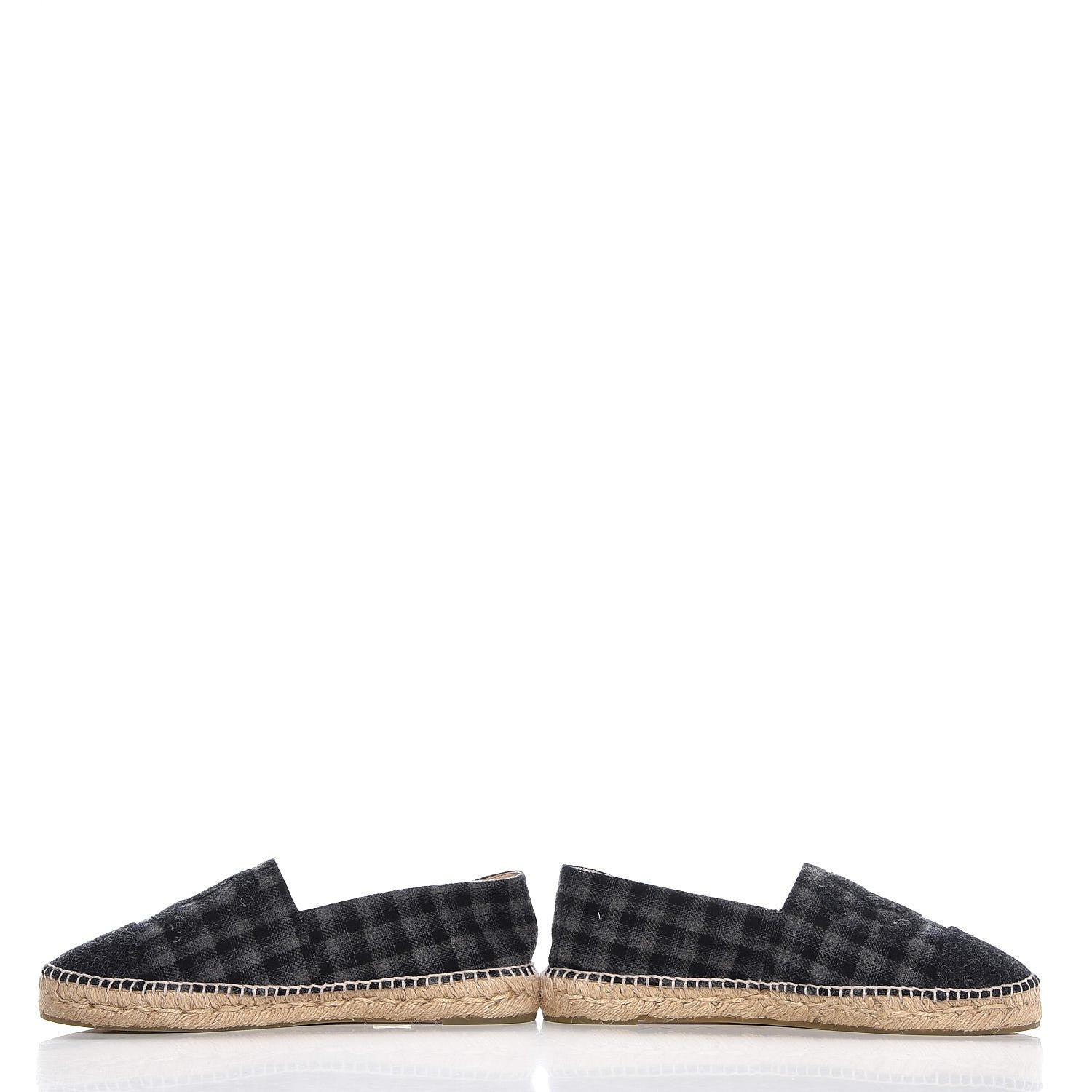 Chanel Flannel CC Espadrilles 42 Dark Grey Black 6 of 12