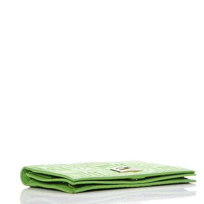 Fendi Nappa Logo Embossed Long Wallet On Chain Green 4 of 9