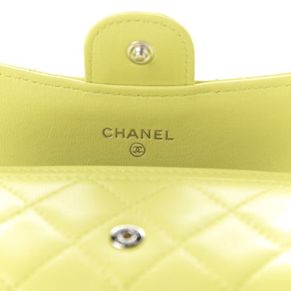 Chanel Lambskin Quilted Flap Card Holder Yellow 6 of 9
